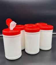 Dry Wipes Container, 80ct, Polypropylene Wipes, Red Dispensing Lid, Case of 24