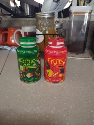 2 Set of Bottles - 90 Fruits and 90 Veggies Whole Food Supplement Balance