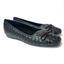 NWT Easy Spirit Dayanna Black Woven Slip-On Ballet Flats Comfort Shoes Size 6.5