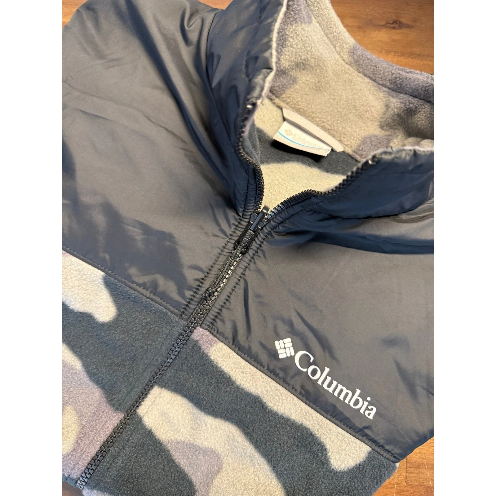 Columbia Interchange Fleece Jacket Camo Print Full Zip Size S
