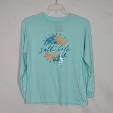 NWT Salt Life Aqua Long Sleeve Shirt Escape To Paradise Girls Youth XL