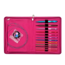 12Pairs of Interchangeable Circular Knitting Needle Set with Case for Beginner