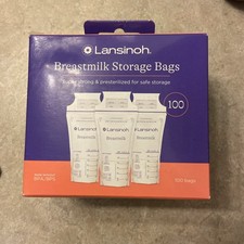 Lansinoh Breast Milk Storage Bags, Freeze/Thaw Breast Milk Bags 6oz 100ct Open