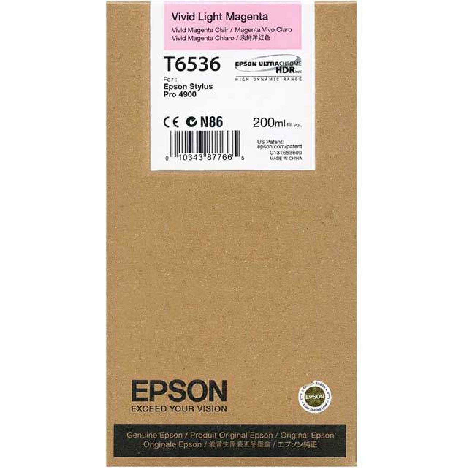 Epson Light/Magenta C13t653600/T6536 Ink Cartridge 200Ml For Sty - Image 2
