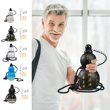 1pc Gourd Water Bottle Drinkable 900ml Chinese Retro-Inspired Bottle W/strap