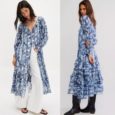 free people blue ruffle dress Free People Sachi Mini Dress