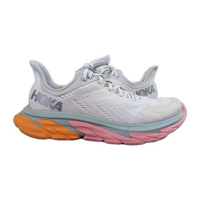Hoka One One Clifton Edge Shoes Mens 11.5 Gray Pink Orange Running Sneakers