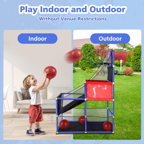 M SANMERSEN Kids Basketball Hoop Arcade Game Set with 4 Balls Electronic Scor... - Picture 6 of 9