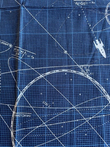 Riley Blake / October Afternoon Rocket Age Fabric 2014 Navy REMNANT - Picture 3 of 4