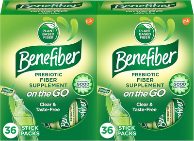 Benefiber Prebiotic Fiber Supplement Powder for Digestive Health, 36 Sticks Pack