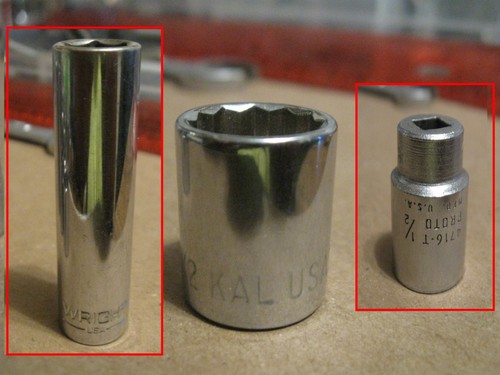 Vintage USA MADE 1/2" Sockets 6pt 12pt 1/4 3/8 1/2 Drive price each