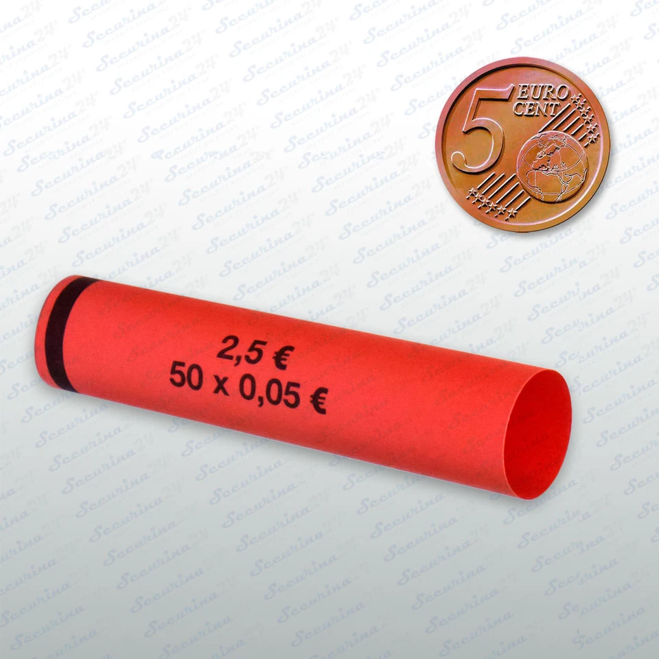 SECURINA24 Münzhülsen 5 Cent 300 Stück Münzrollen Münzen Geld