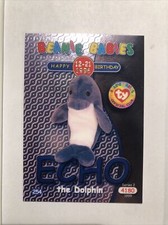 Official TY Beanie Babies Series 2 Happy Birthday Card Blue Echo the Dolphin