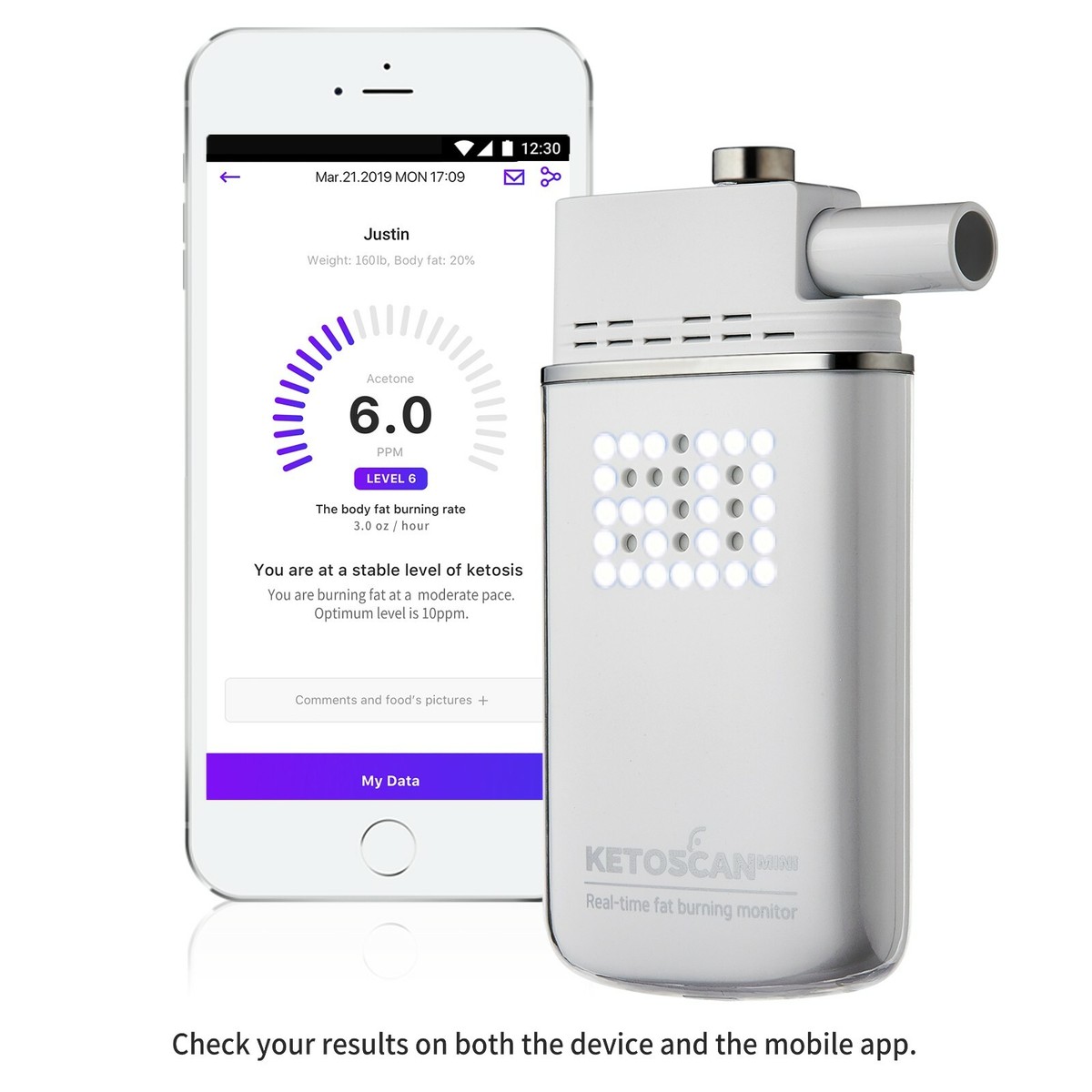 V2 KETOSCAN Mini Breath Ketone Meter, Monitor Your Ketosis State