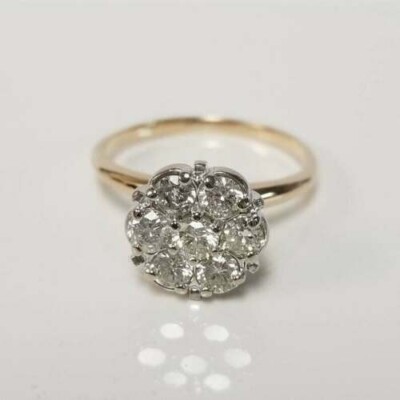 1.40Ct Lab Created Round Diamond Shape Ring 14K Yellow Gold Finish
