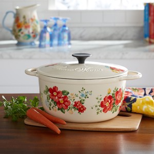 Pioneer Woman 5 Quart Dutch Oven enameled Cast Iron Red ...