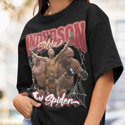 Anderson Silva The Spider MMA Vintage 90s Retro Graphic Collage T-Shirt
