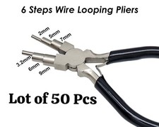 Lot of 50 Pcs 6 Step Pliers, Bail Making Pliers, Wire Bending Jewelry Tools