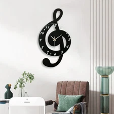 Silence Wall Watch Clock Musical Note Wall Clock Creative Office Home Decor USA