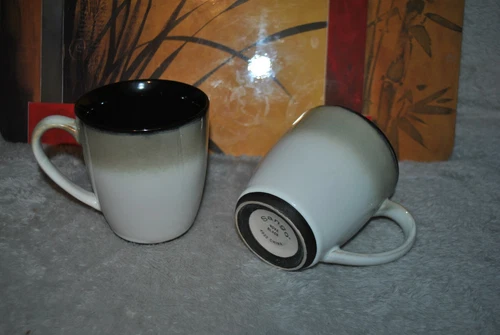 SANGO Set/2  Mug  NOVA BLACK 4932 Dinnerware Stoneware Glazed 