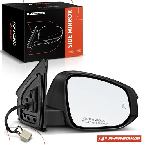 Right Black Power Mirror w/Heated Turn Signal Blind Spot for Toyota RAV4 15-18 