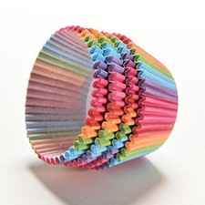 100 pezzi carta arcobaleno fodere per torte cupcake cottura muffin tazza astuccio forniture per feste