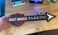 Harley Davidson Sign Plaque Cast Iron Patina Motorcycle Collector Hog Fatboy WOW