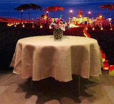 100 Jute Burlap Tablecloth 72" Round Made In The U.S.A. - Volume Discounts