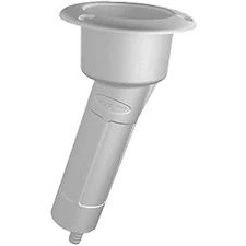 Mate Series P1015DW Plastic 15° Rod & Cup Holder - Drain - Round Top - White