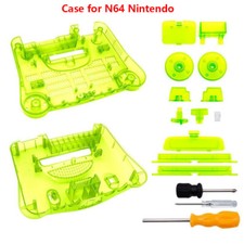 Replacement Plastic Housing Shell Translucent Case for N64 Nintendo Bright Green
