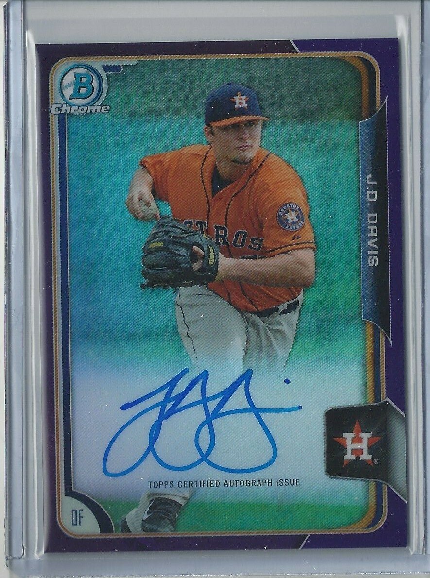 2015 Bowman Chrome J.D. Davis Purple Refractor Auto /250 #BCAP-JD Astros Mets!