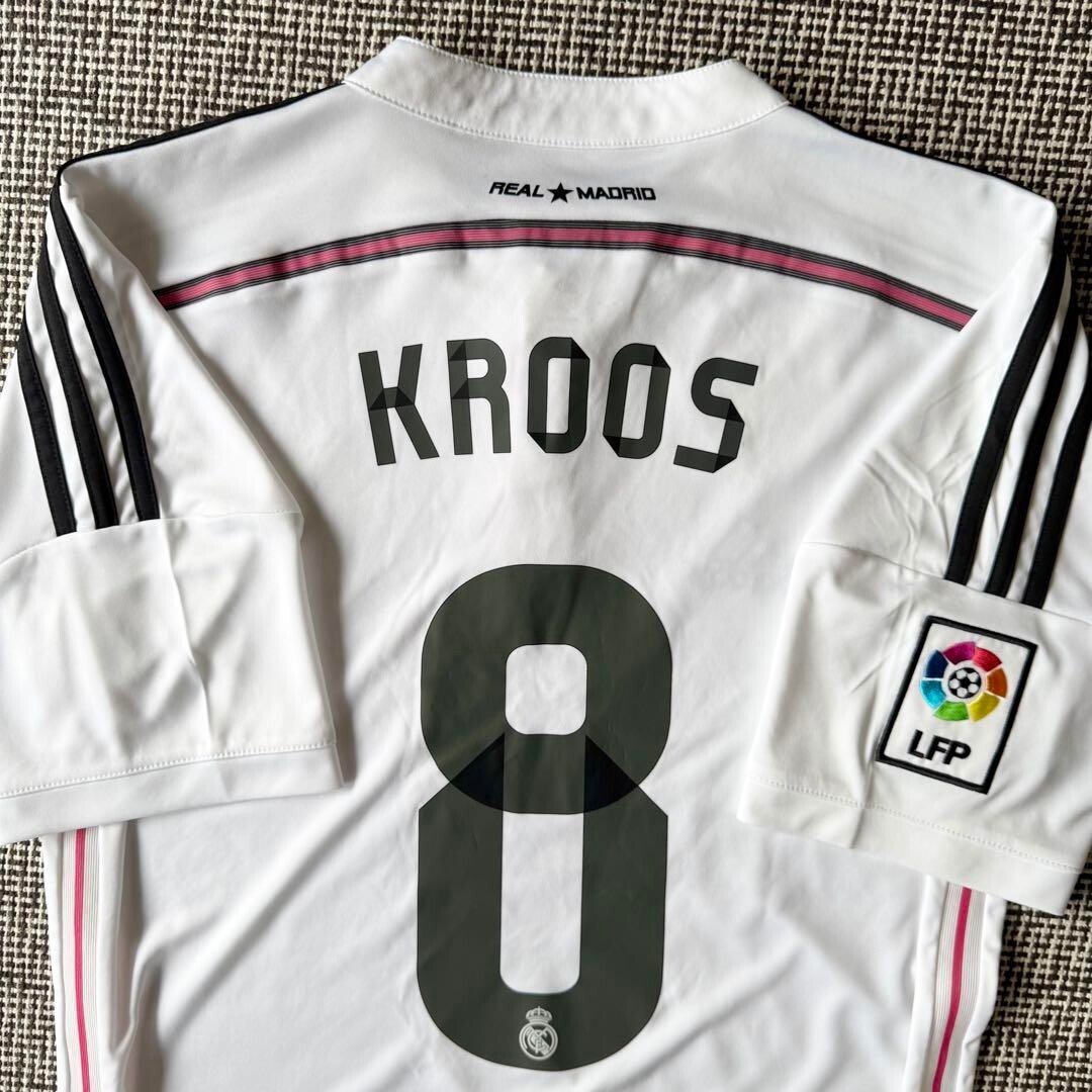 未使用タグ付14-15 RealMadrid KROOS 8番　adidas Toni Kroos #8 Real Madrid 14/15 Home Jersey with CWC