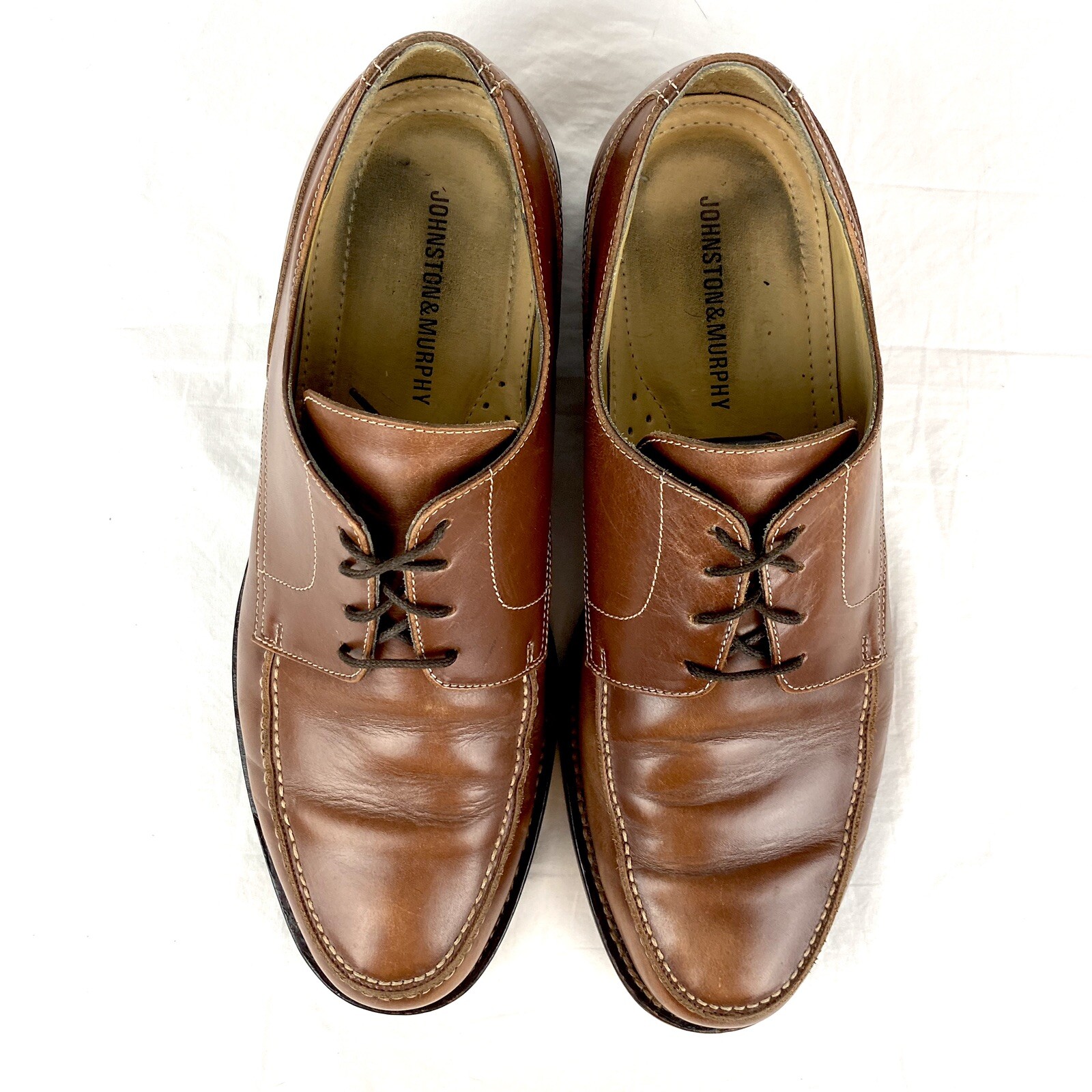 SAOLA Scarpe eleganti da uomo Johnston & Murphy marroni in pelle stringate taglia 9 M Italia
