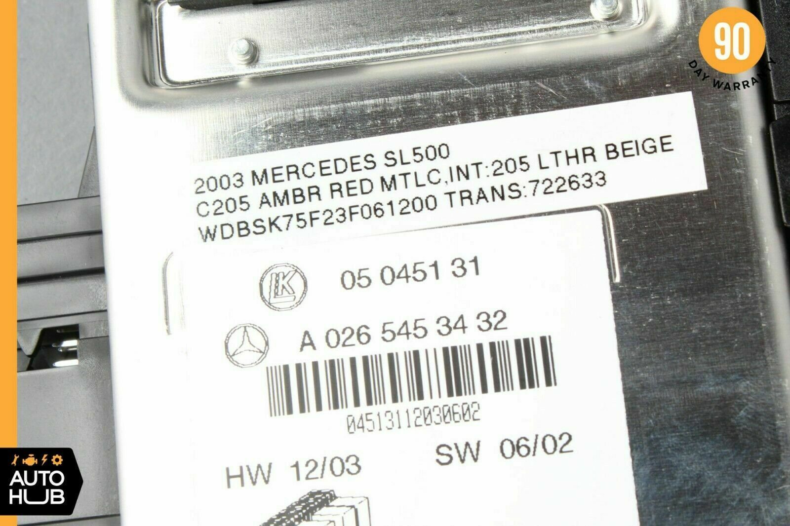 03-12 Mercedes R230 SL500 SL550 SL55 AMG Rear SAM Fuse Box Relay Module OEM