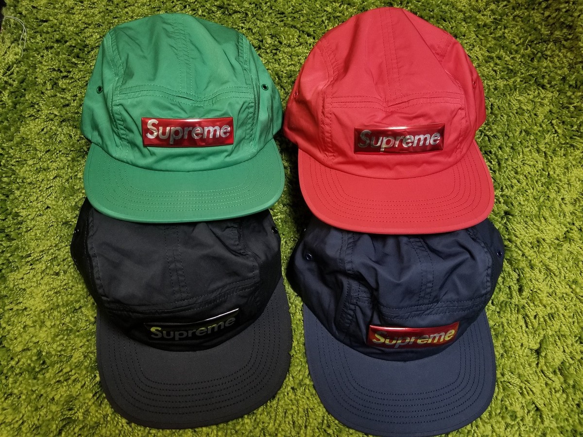 supreme liquid metal logo camp cap