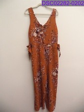 Junior Girls Large Xhilaration V-Neck Tank Jumpsuit Mustard Floral 282 97 2774
