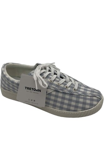 Tretorn Gum Sole Lace-Up Sneaker Nylite Plus Canvas Gray Gingham