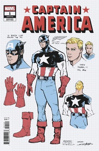 CAPTAIN AMERICA #1 1:10 VALERIO SCHITI DESIGN VARIANT (02/07/2025) - 第 1/1 張圖片