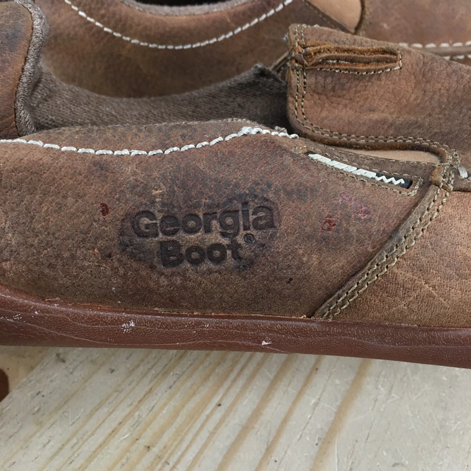 Georgia Boot Zapatos Para Hombres 12 Cedar Falls Mocasín Cuero Marrón Sin usar, puntera sin cordones G050 Foto 4 de 4