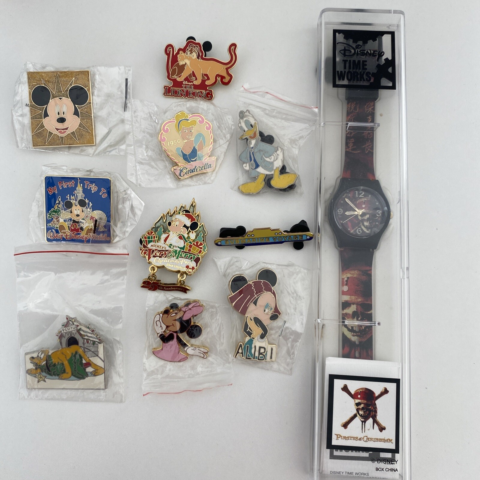 Disney Collectible Pins & Watch Lot - Rare Assorted Items