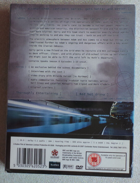 Spooks - Complete Series 6 - DVD Box Set - New & Sealed - Free UK