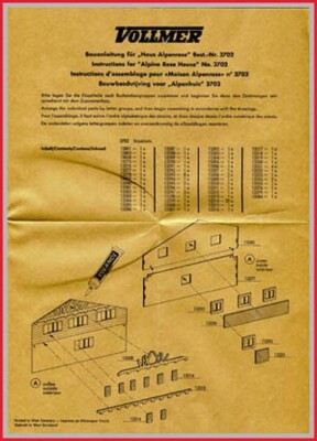 Vollmer - Bauanleitung für Bausatz Haus Alpenrose 3702 - Original