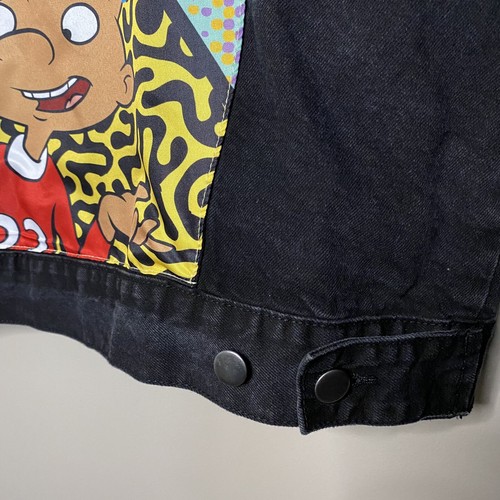 NICKELODEON Men’s Black Denim Jacket Hey Arnold size M new with tag - Picture 7 of 8