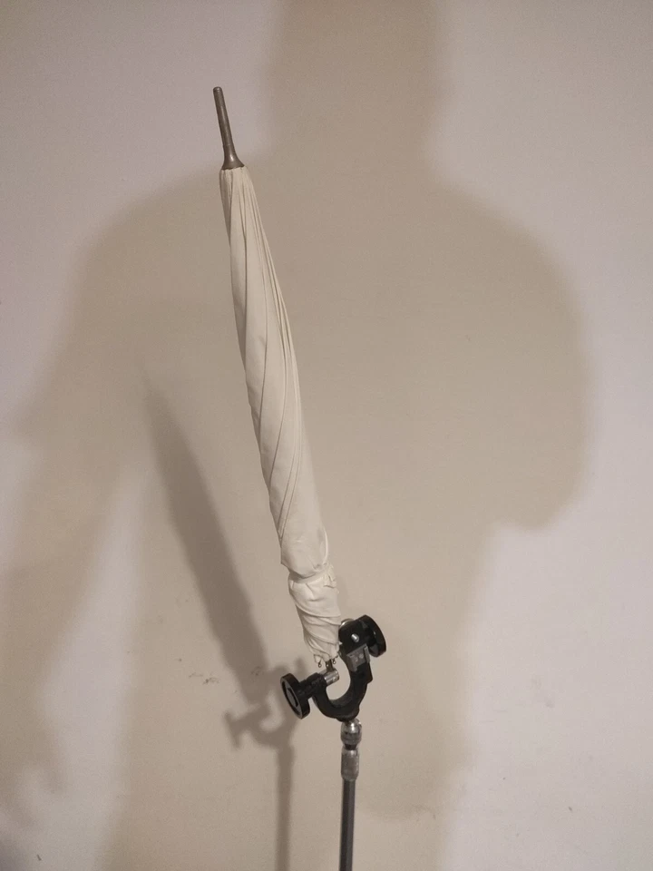 Old camera tripod with umbrella - Image 2 of 4