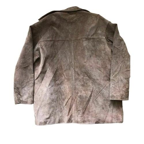 Hechter Jeans Men's Brown Leather Button Down Jacket Brown Small - Picture 6 of 11