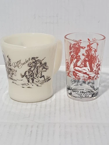 VTG Fire King Davy Crockett Mug Shot Glass