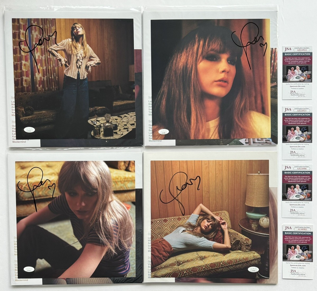 洋楽 Signed Midnights Vinyl Taylor Swift Taylor Swift Signed Midnights Vinyls Complete Set Of 4 JSA