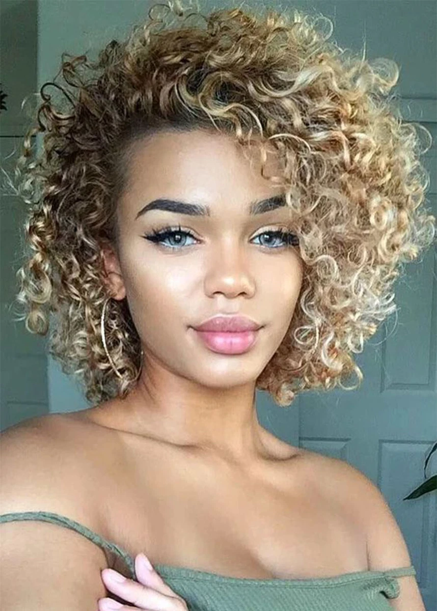 Medium Hairstyles Afro Kinky Curly Women s Curly Synthetic Hair