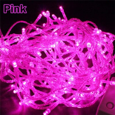 10M 100 LED PINK STRING LIGHTS WATERPROOF 110V US PLUG CHRISTMAS TREE GARLAND
