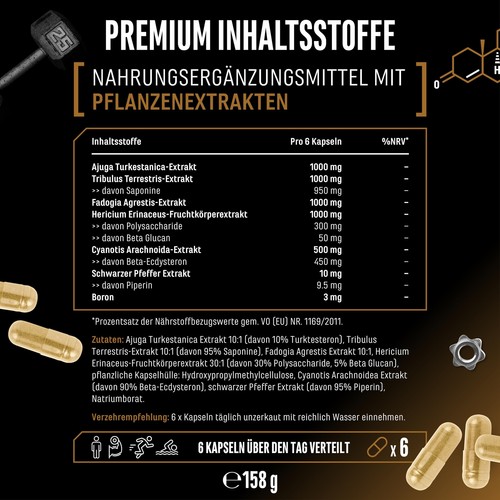 Testo Stack Pro – Stark mit Turkesteron, Ecdysteron & Fadogia für mehr Power - Bild 6 von 8